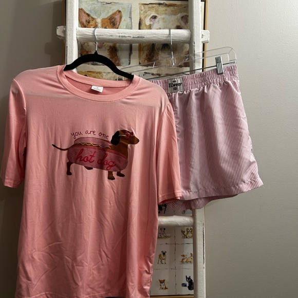 Pink Dachshund You Are One Hot Dog Women’s Tee (Shorts Not Included) - Picture 1 of 5